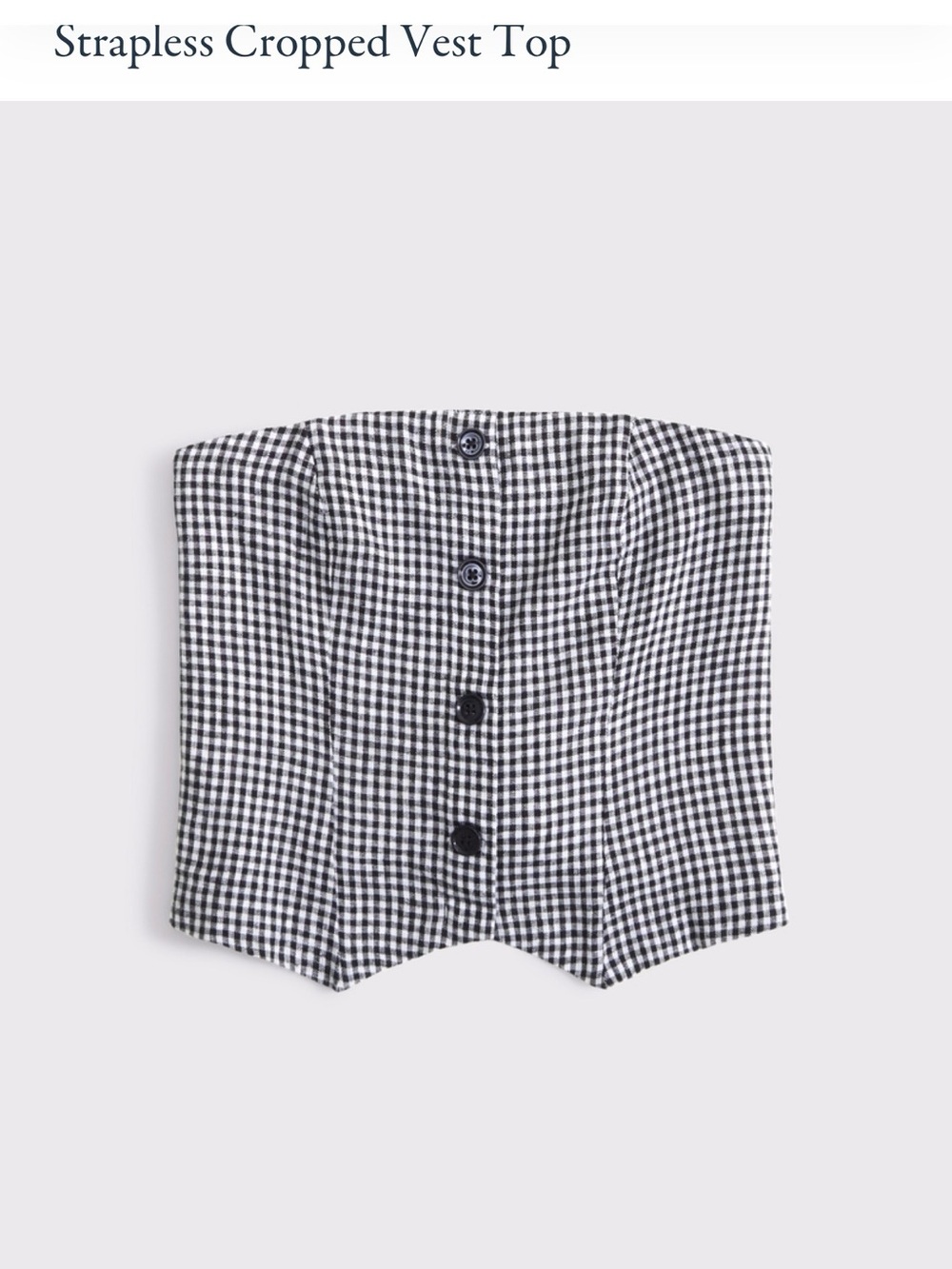 Abercrombie & Fitch Strapless Gingham Cropped Vest Top